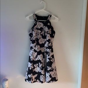 Trixxi Black/White Lace Flower Dress
